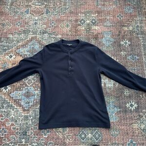 Lands' End Men's Dark Blue Long Sleeve Henley